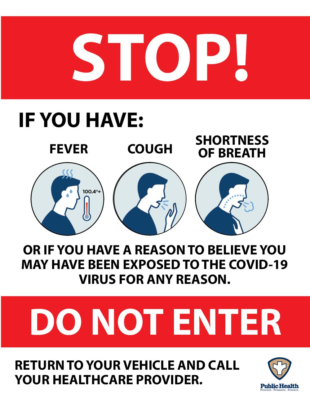 Please Do Not Enter If You Are Sick Signs Printable