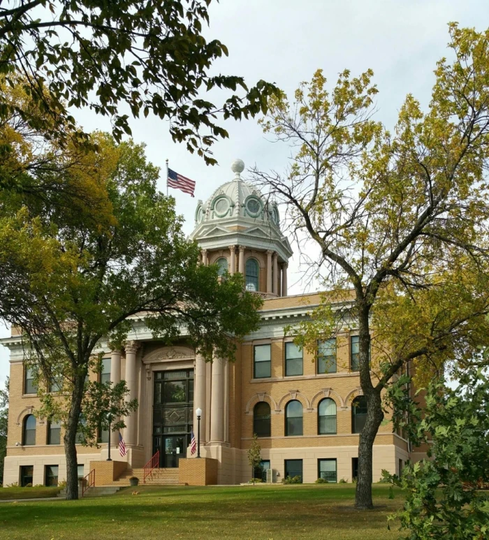 LaMoure County Courthouse exterior at 202 4th Ave NE, LaMoure, ND