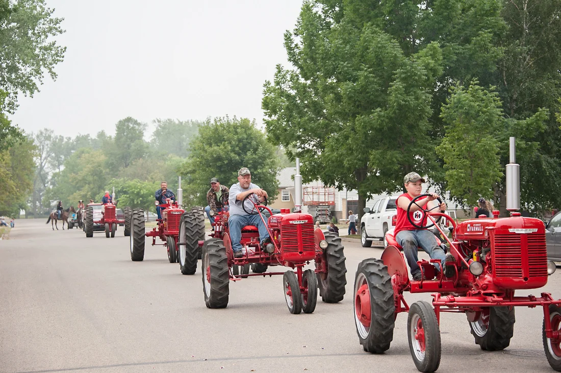 Tractors on display in LaMoure County