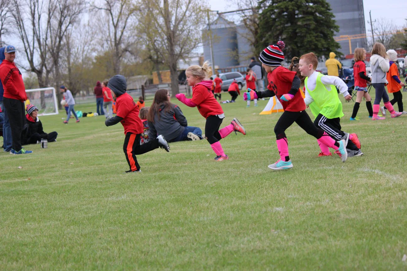 Children playing at a LaMoure County community event