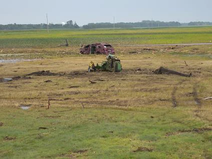 Tornado damage to land