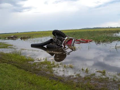Tornado damage to agricultural equipment