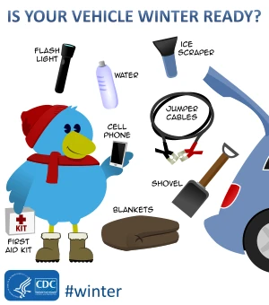 Getting Vehicle Winter Ready infographic from the National Weather Service